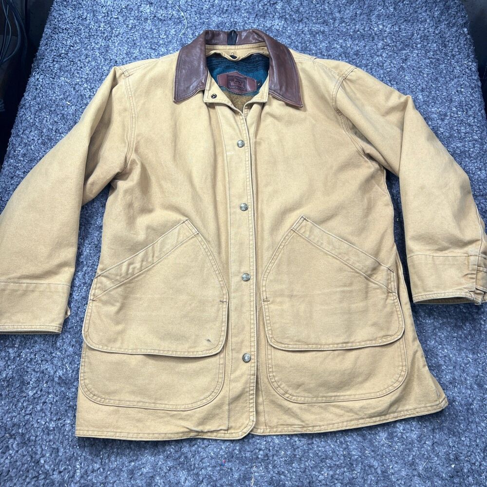 Vintage Woolrich 15162 Women's Barn Coat Saddle Canvas Wool Blanket Lined Jacket